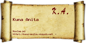 Kuna Anita névjegykártya