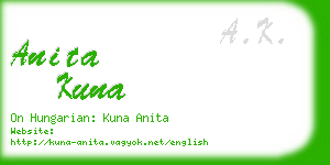 anita kuna business card